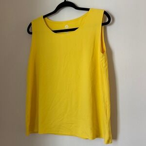 Ruby Rd Yellow Sleeveless Tank Top XL Stretch Casual Layering Blouse Summer